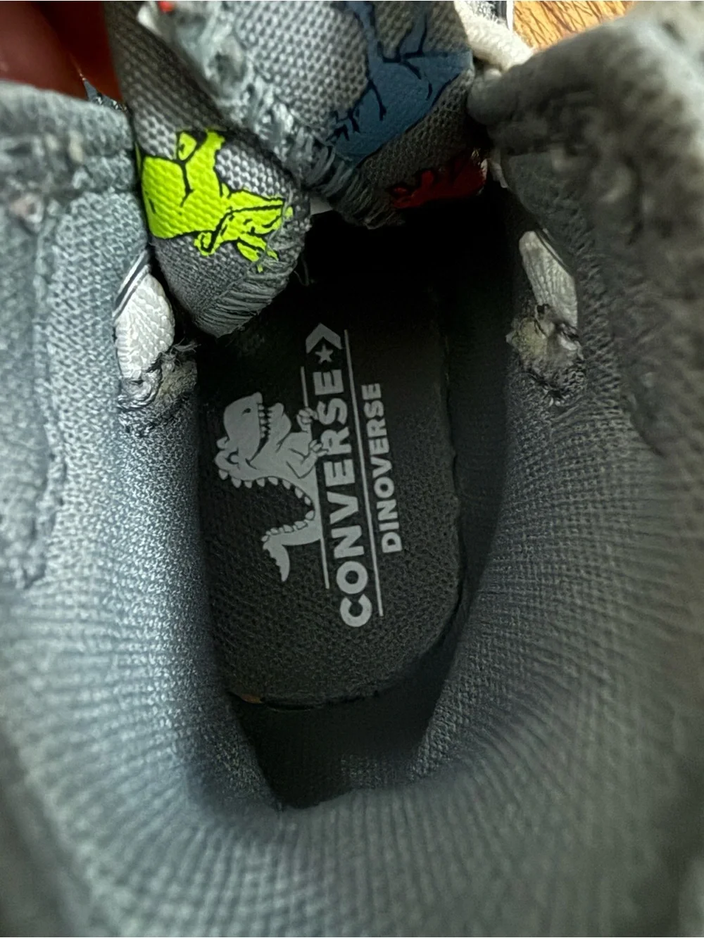 Converse Chuck Taylor All-Star Gray Dinoverse High Top Sneaker Shoes Infant Sz 4
